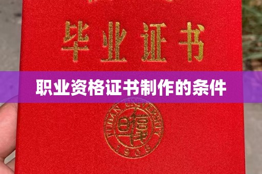 叠彩职业资格证书制作的条件