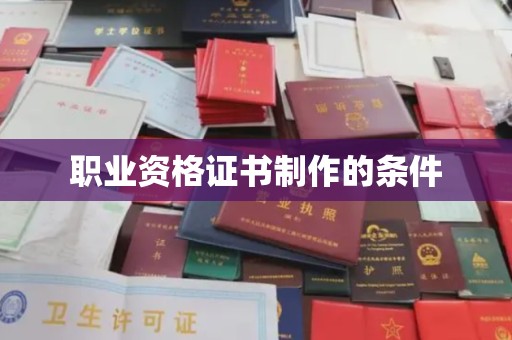 叠彩职业资格证书制作的条件
