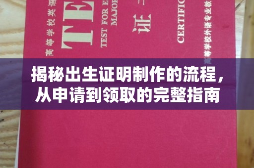 叠彩揭秘出生证明制作的流程，从申请到领取的完整指南